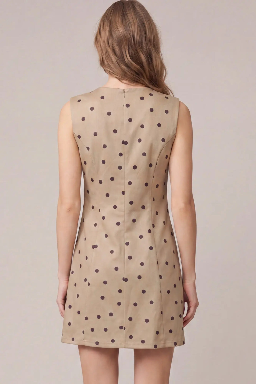 POLKA DOT SUEDE MINI DRESS
