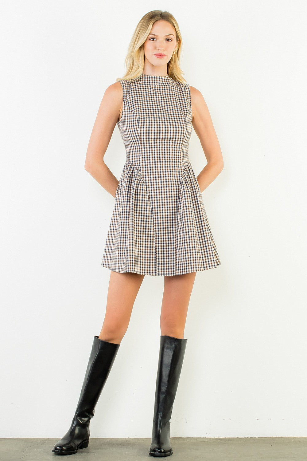 GINGHAM SHORT DRESS