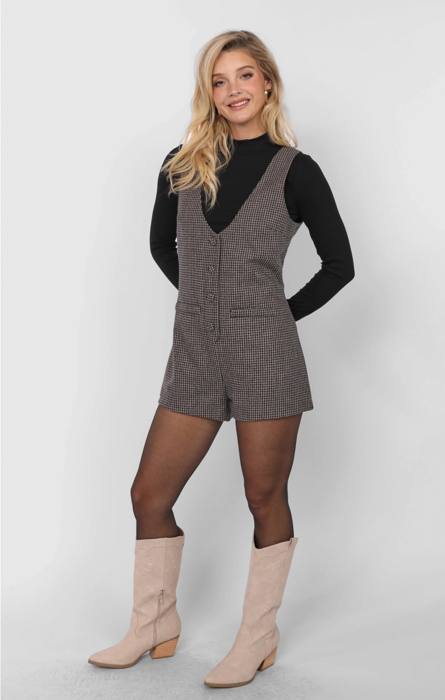 OUTTA HERE OFFICER BUTTONS ROMPER