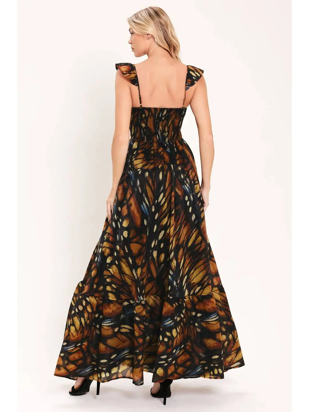PRINTED WOVEN MAXI DRESS