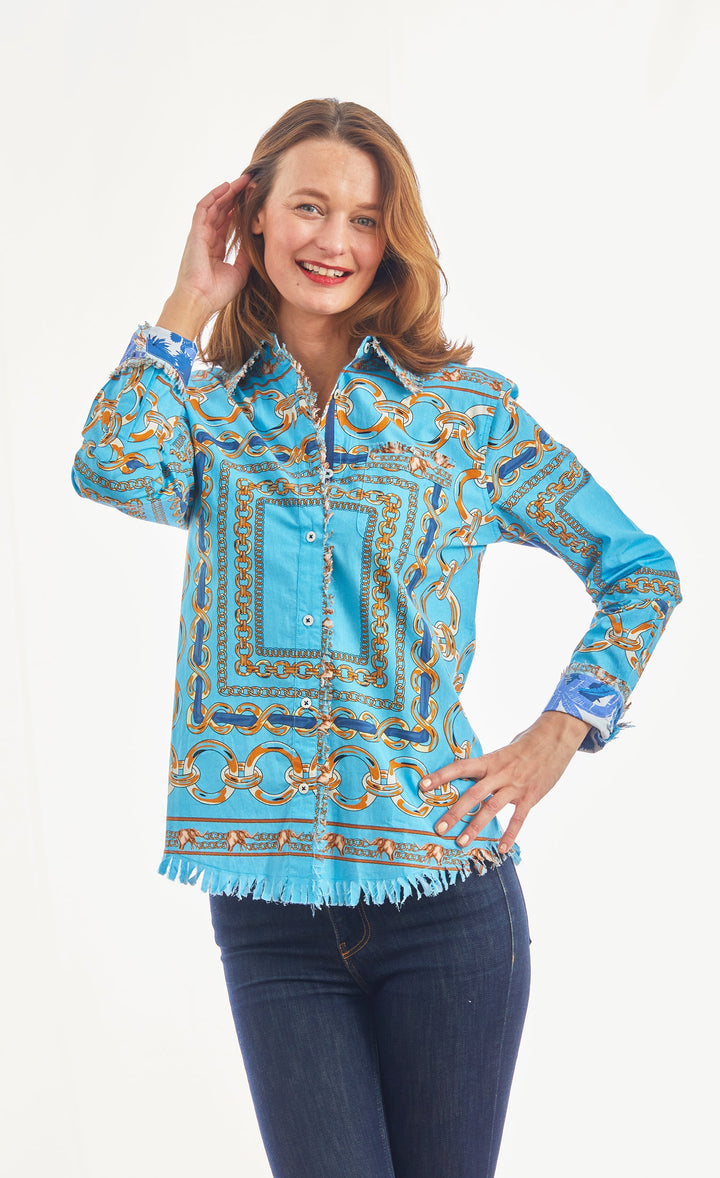 Cape Cod Tunic Bluee Links with Ellies XS / 4949-S614