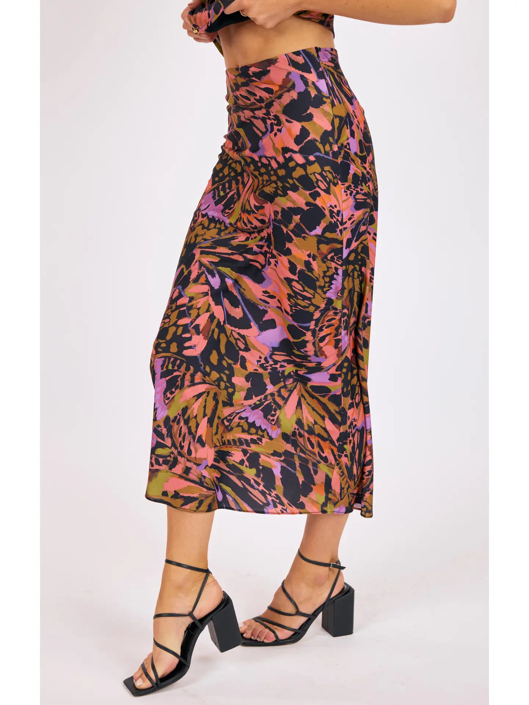 BUTTERFLY KISS BIAS MIDI SKIRT