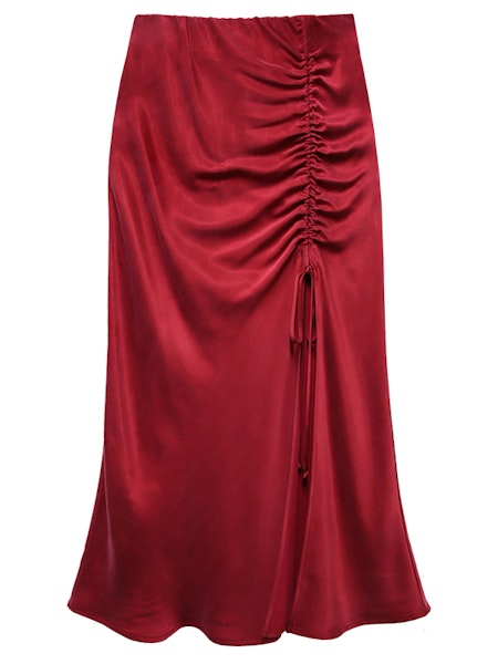 FIONA SHIRRED MIDI SKIRT