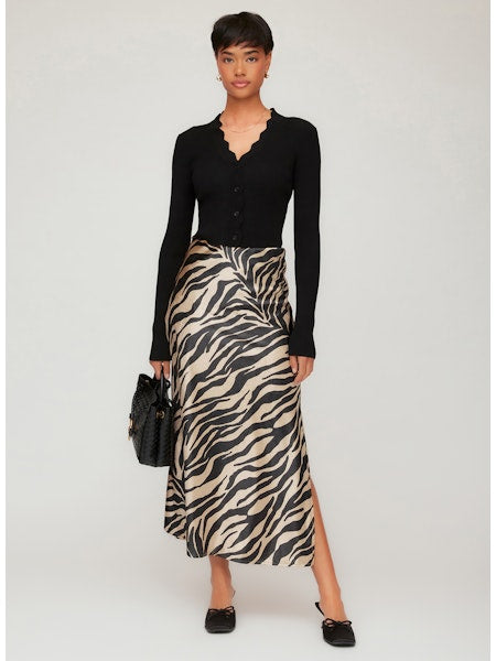 EVY SIDE SLIT BIAS SKIRT