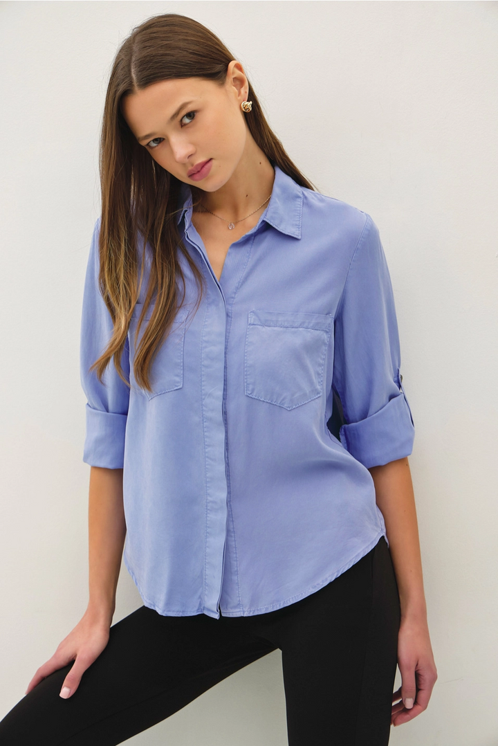 TENCEL ROLLED CUFF SHIRT