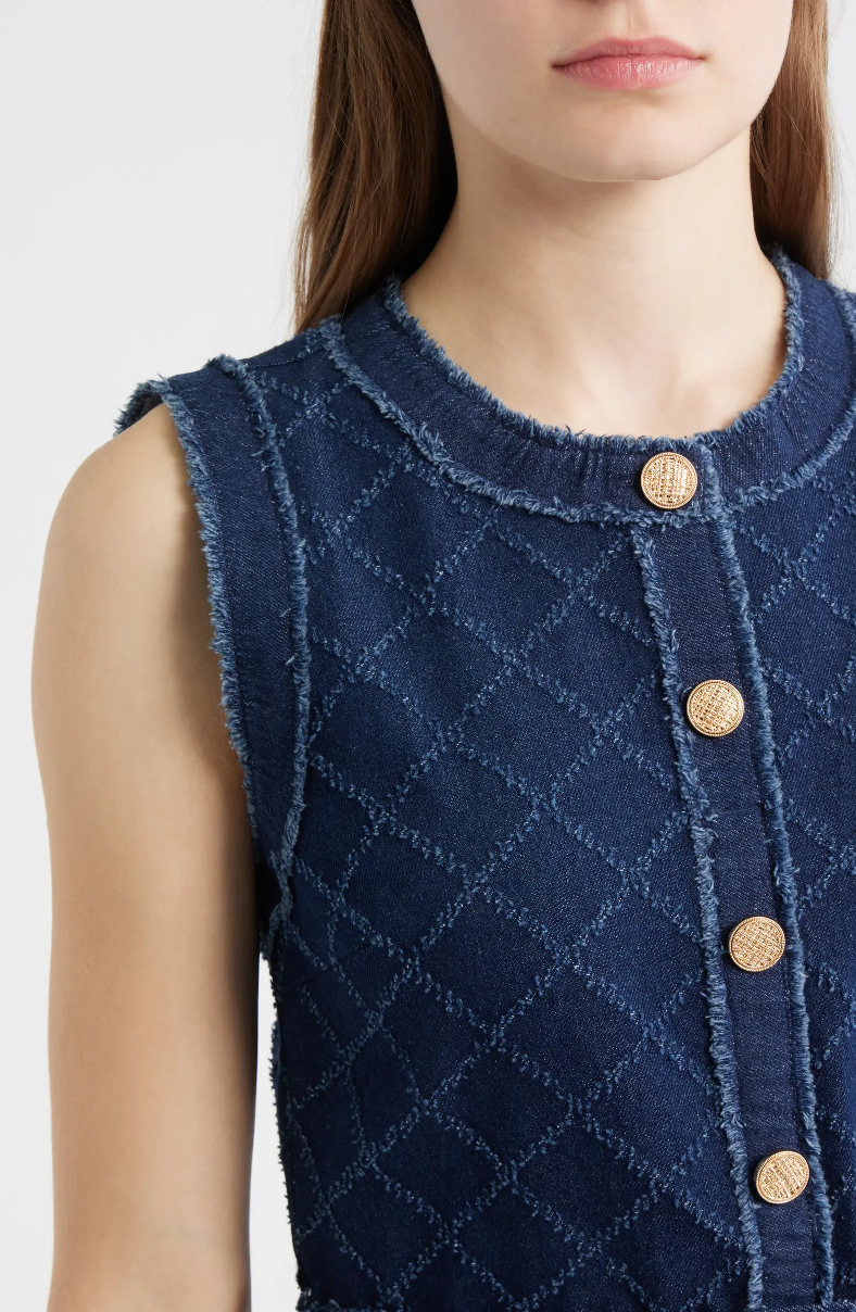 JACQUARD DENIM DRESS