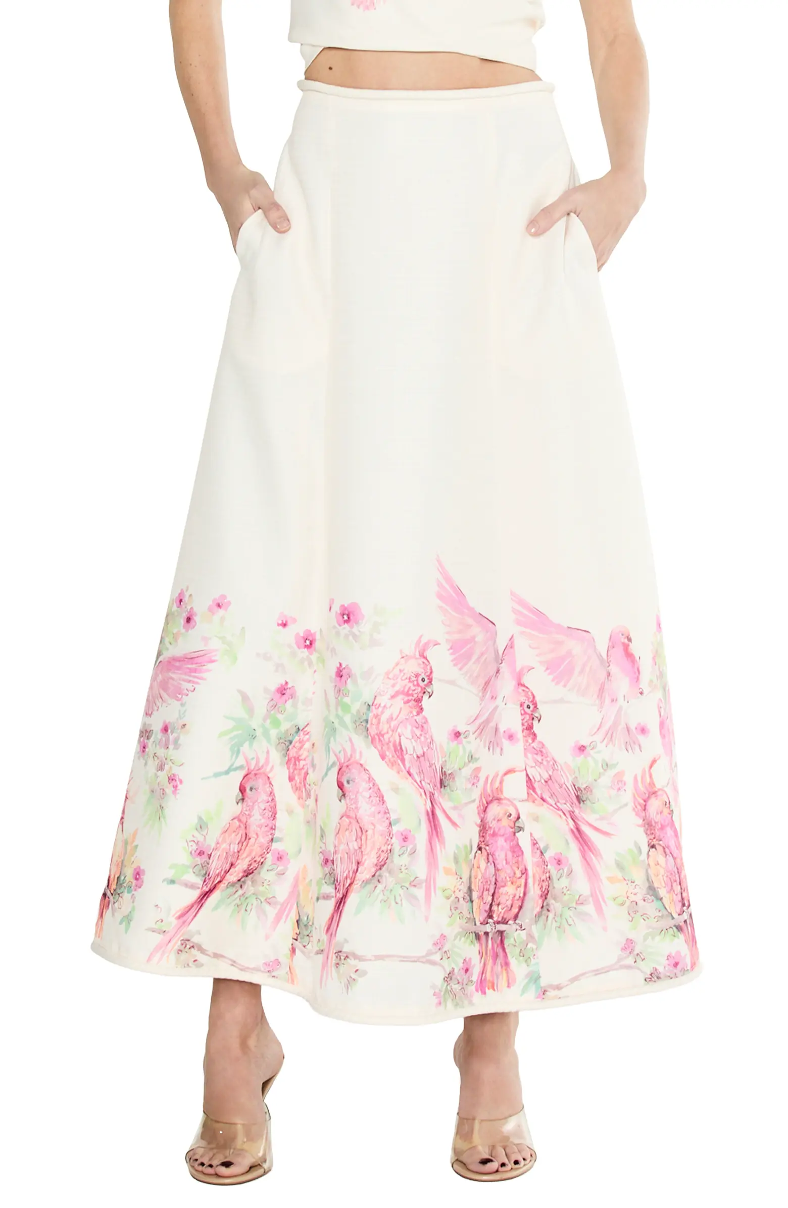 TALLIS BIRD PRINT MAXI SKIRT