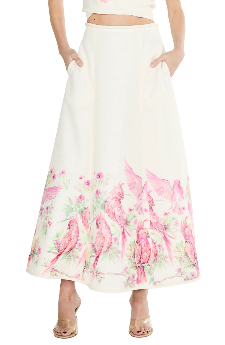 TALLIS BIRD PRINT MAXI SKIRT