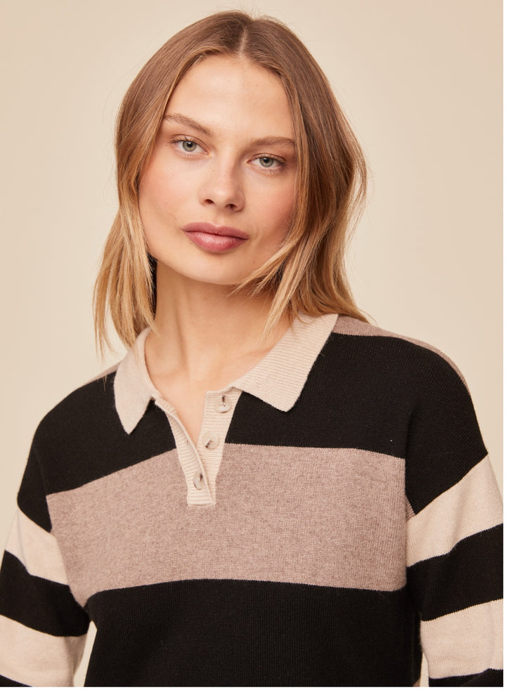 MIXED STRIPE POLO