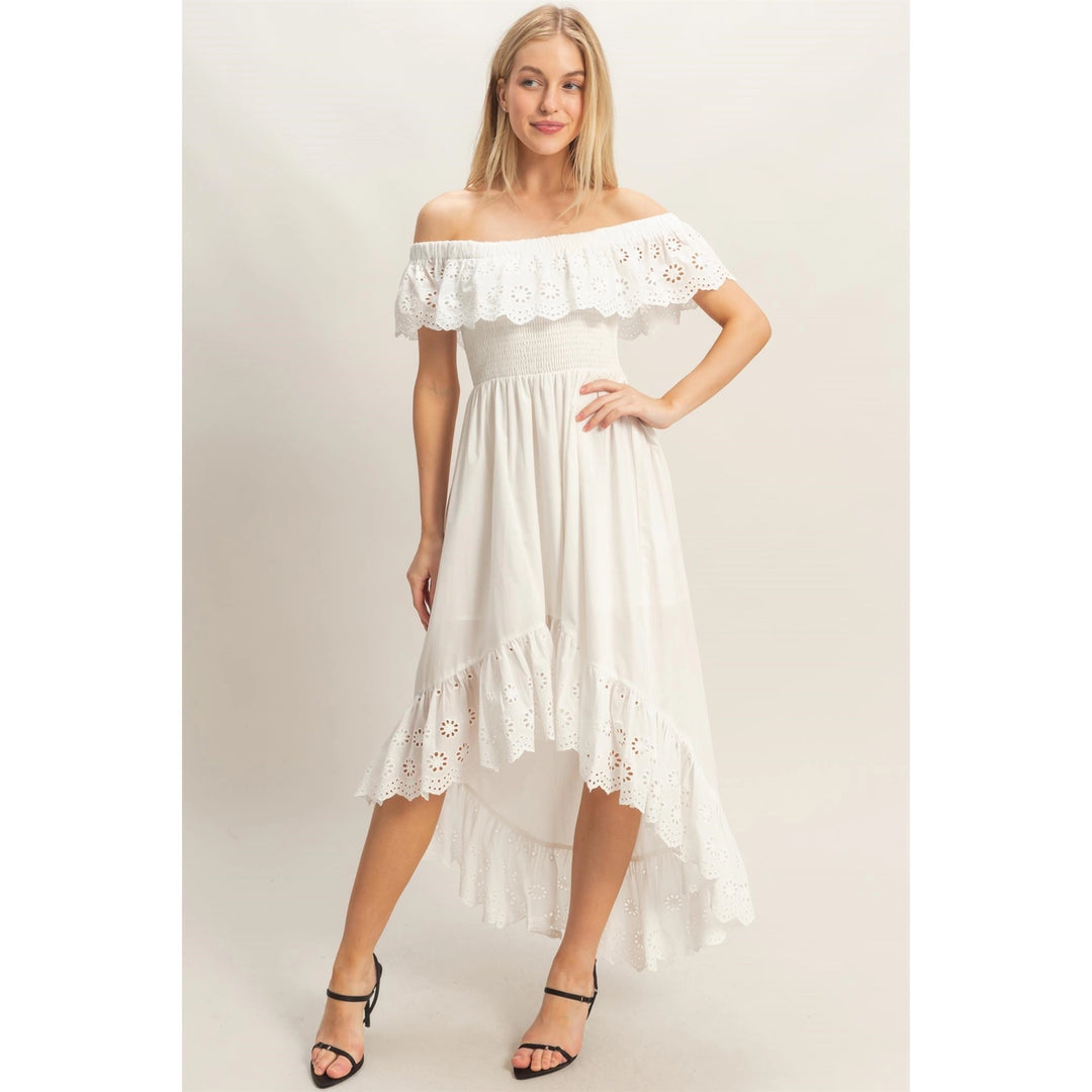 OFF SHOULDER SMOCKED DRESS OFF SHOULDER SMOCKED DRESS