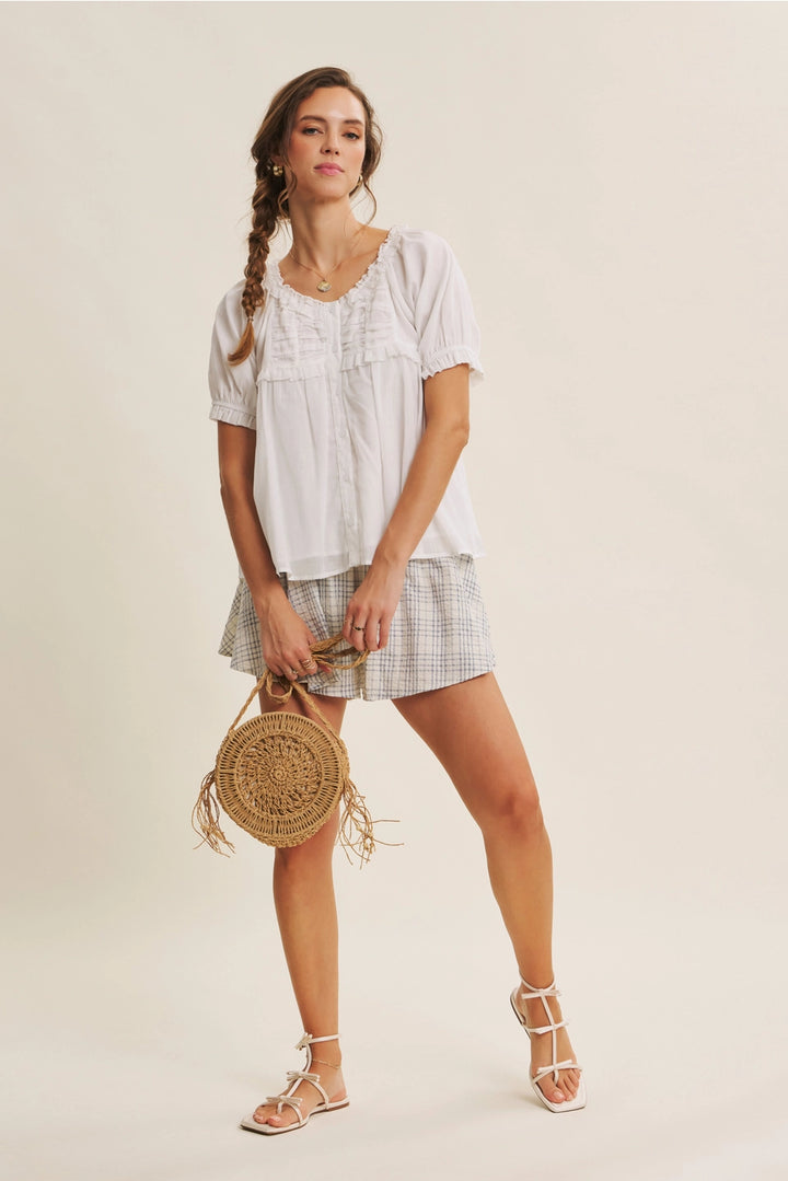 CHECK SHORTS WITH DRAWSTRINGS