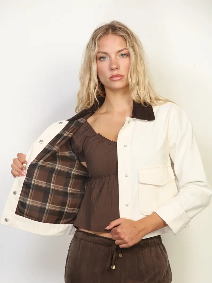 GARMENT FADED WASH CANVAS BARN JACKET