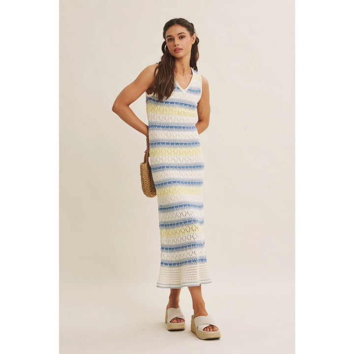 RETRO-INSPIRED CROCHET SWEATER MIDI DRESS