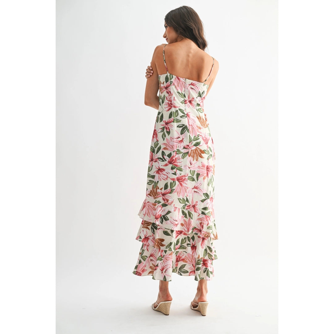 FLORAL ELEGANCE TIERED MAXI DRESS