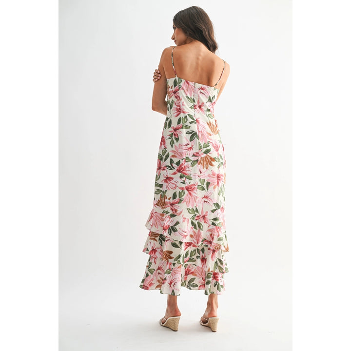 FLORAL ELEGANCE TIERED MAXI DRESS