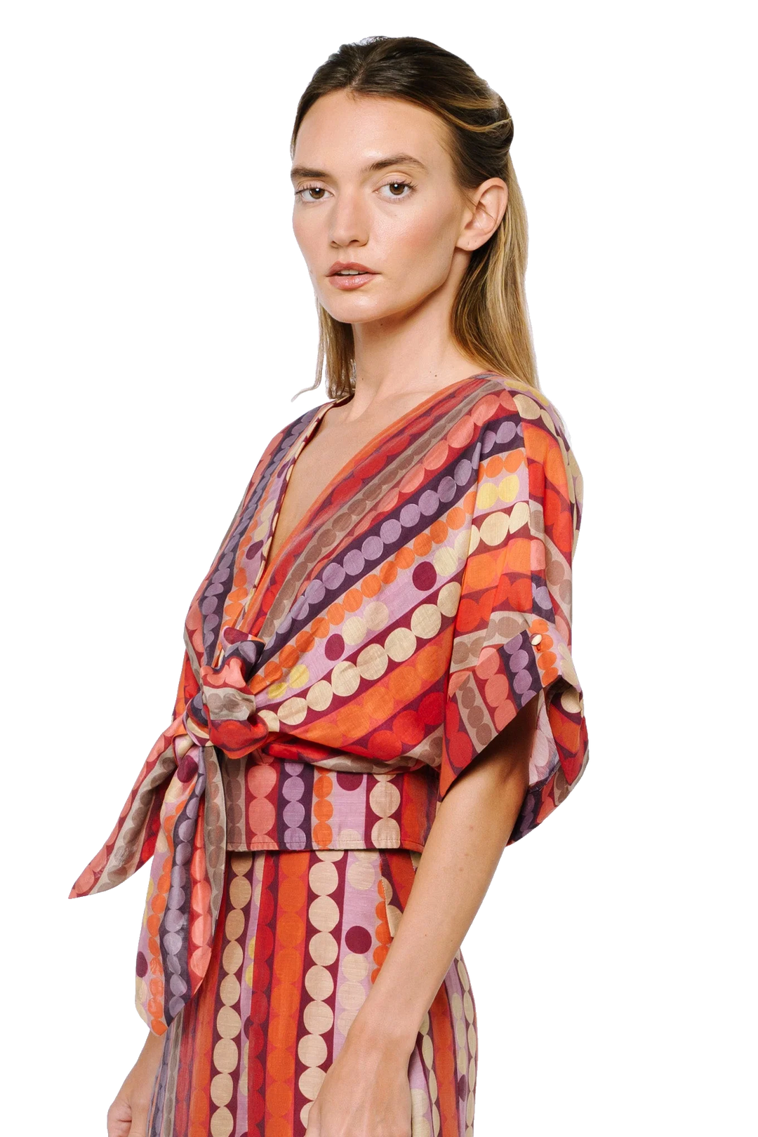 CLARISA TIE FRONT BLOUSE