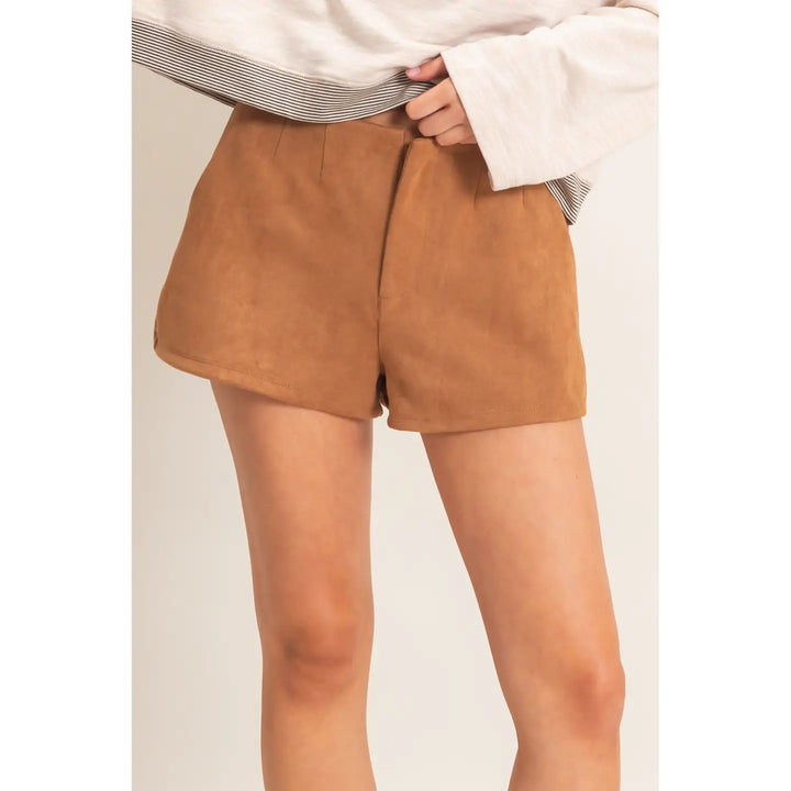 HIGH WAIST SUEDE SHORTS