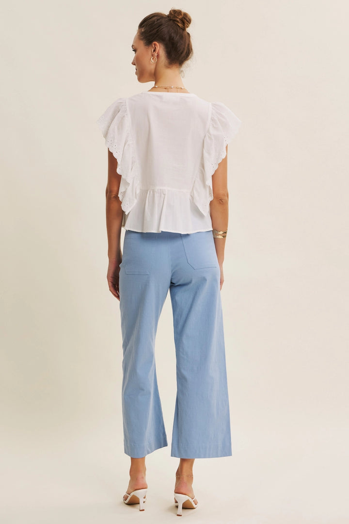 STRETCHY ANKLE PANTS WITH POCKETS
