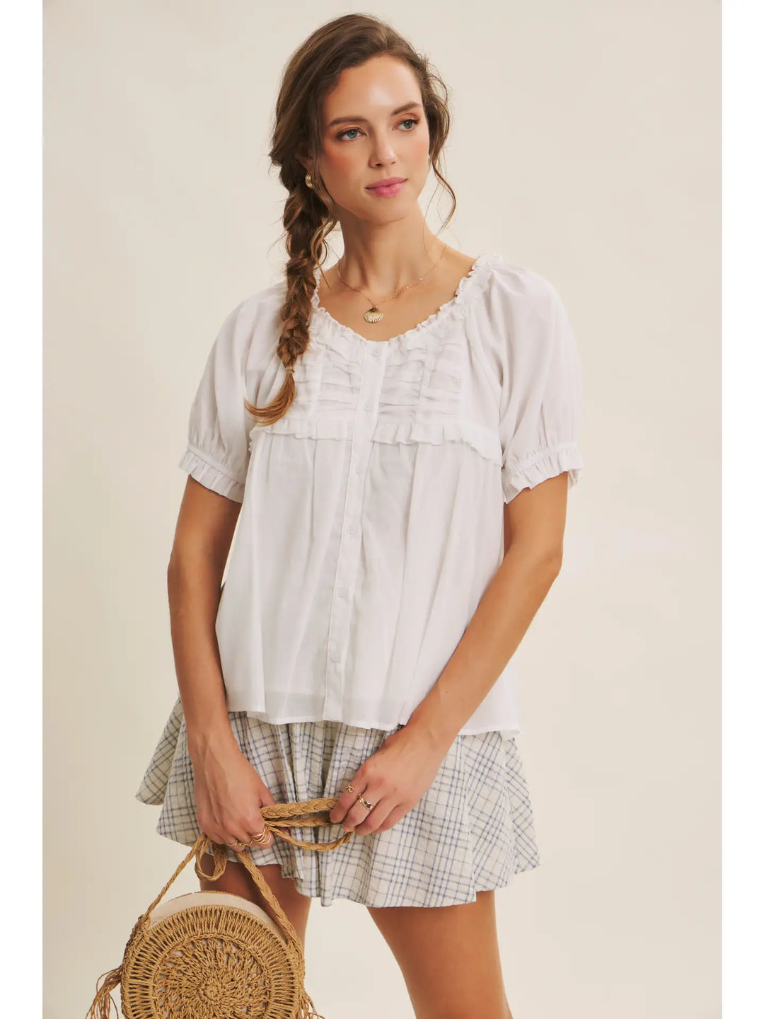 CHECK SHORTS WITH DRAWSTRINGS