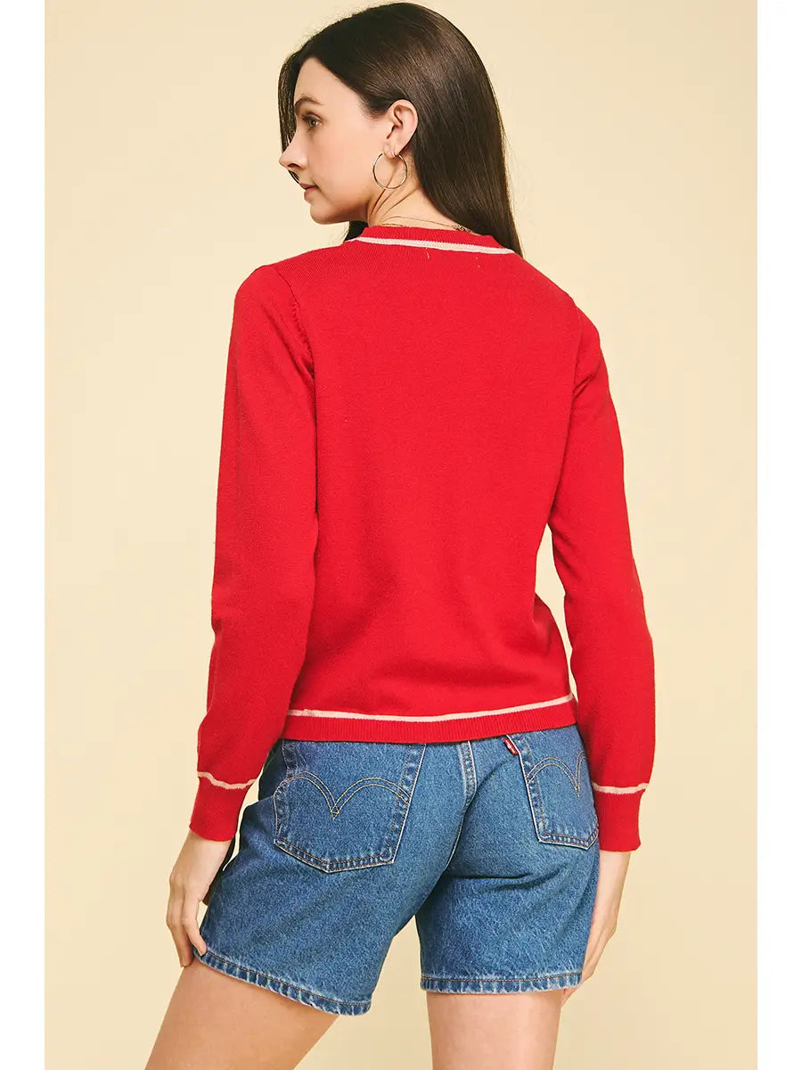 STRIPED DETAIL KNIT SWEATER