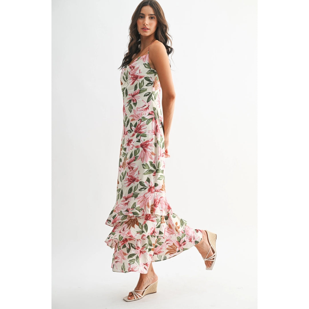 FLORAL ELEGANCE TIERED MAXI DRESS