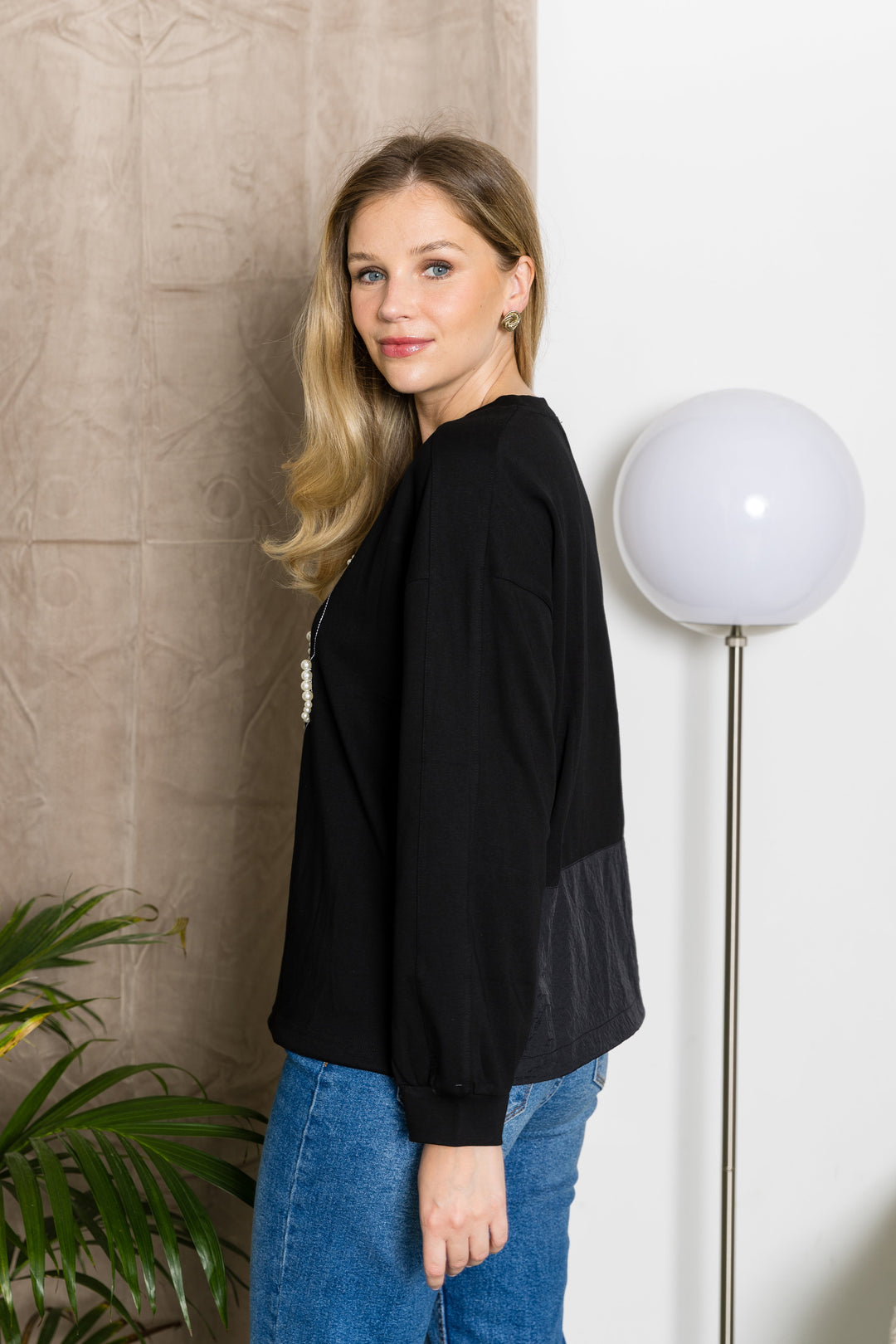 Rachel Top with Embroidery & Pearls