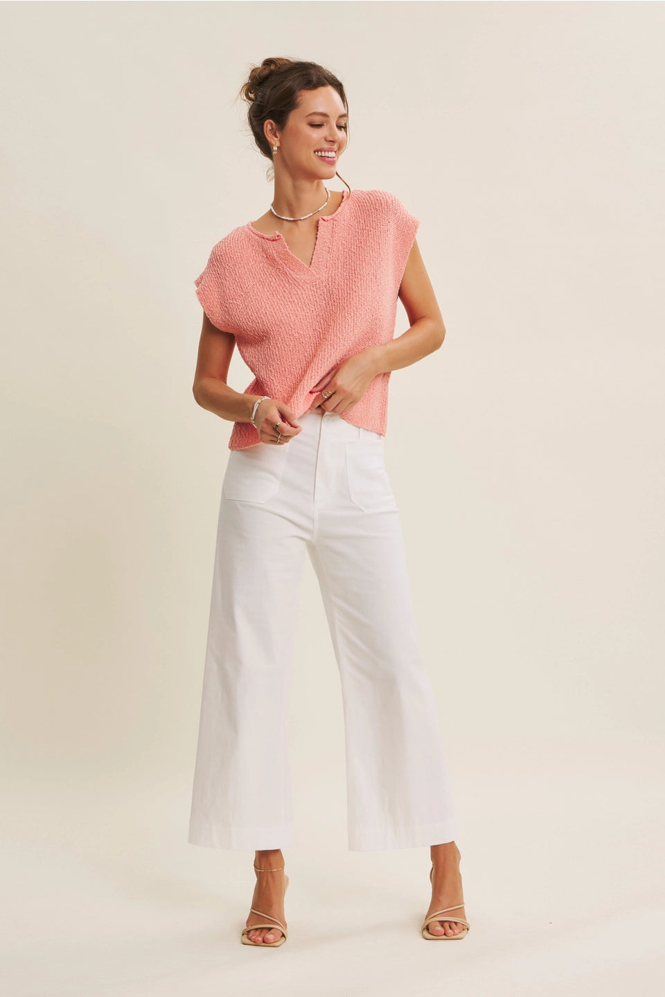 STRETCHY ANKLE PANTS WITH POCKETS
