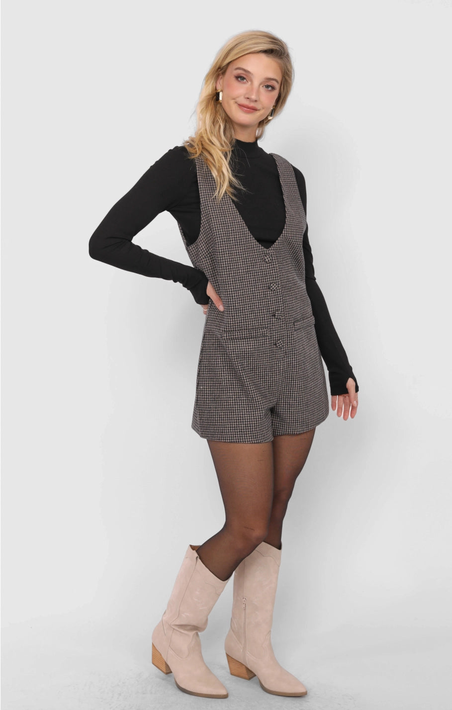 OUTTA HERE OFFICER BUTTONS ROMPER