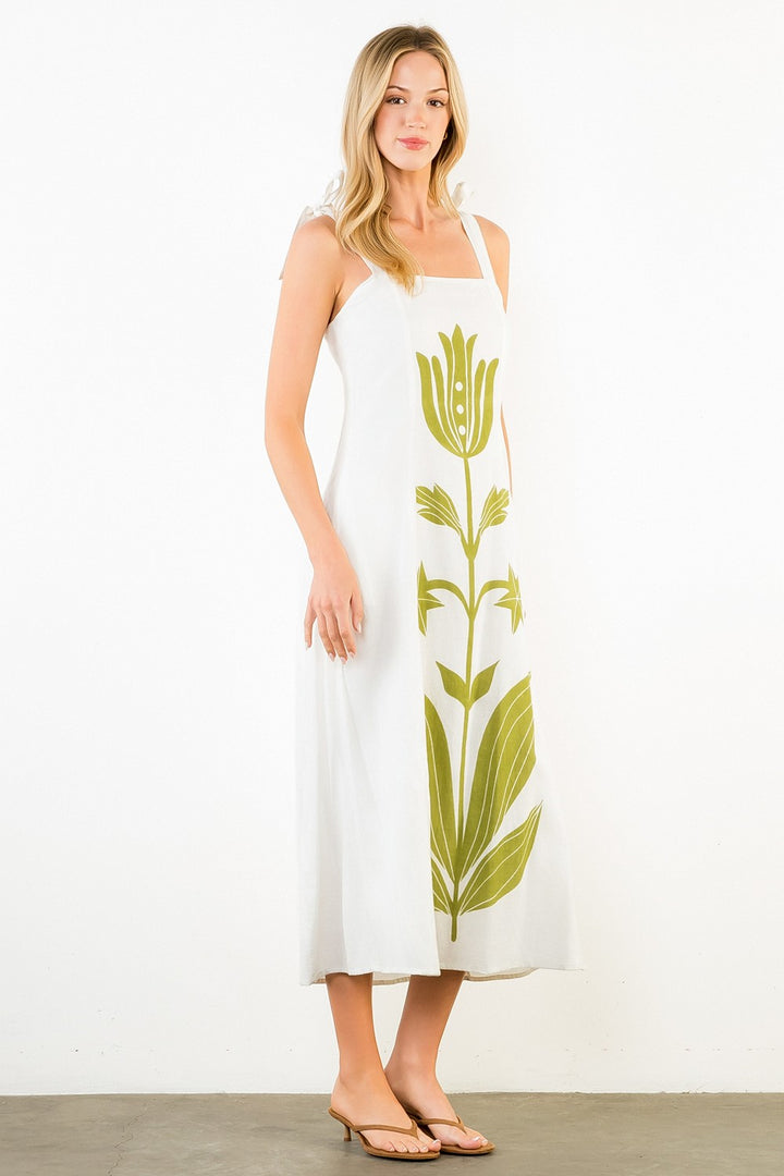 TIE STRAP MIDI DRESS