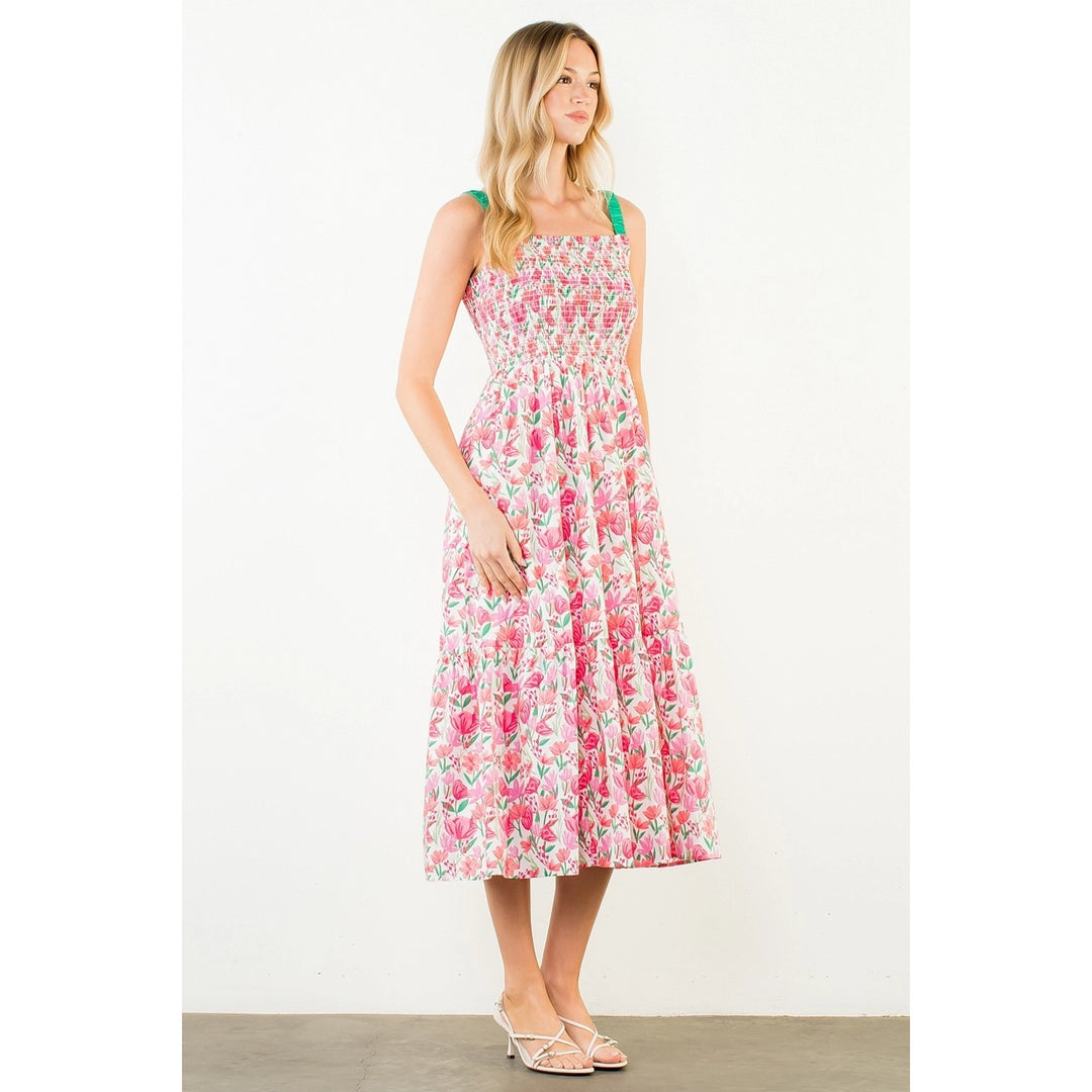 FLORAL PRINT TIERED DRESS