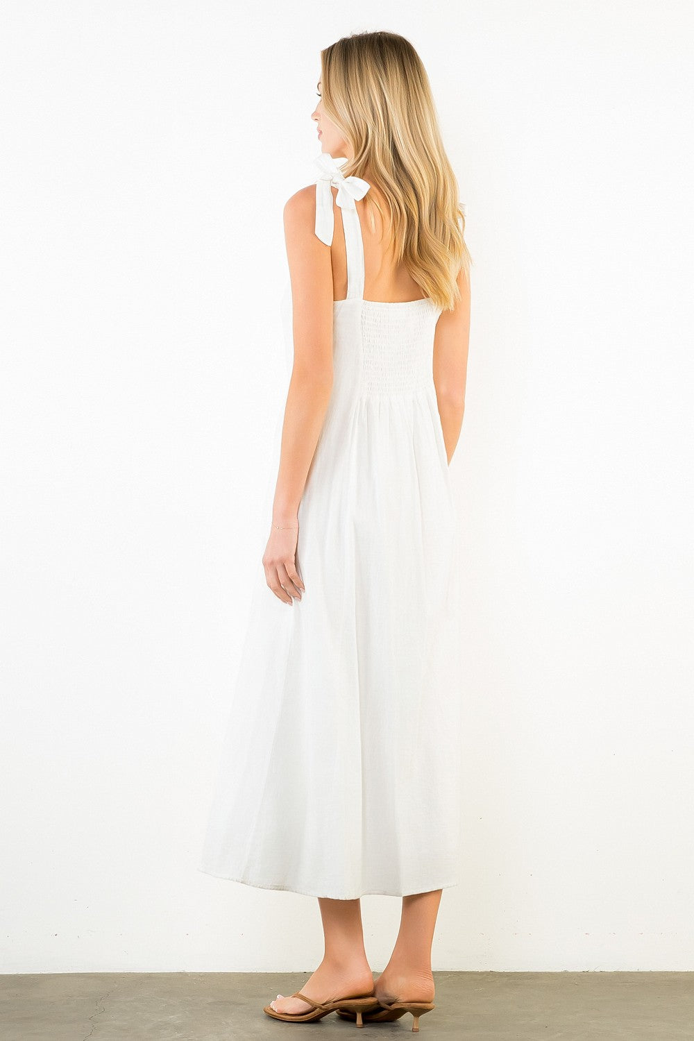 TIE STRAP MIDI DRESS