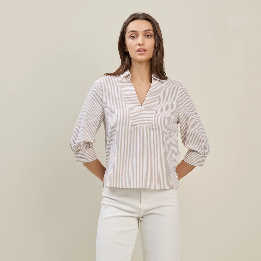 STRIPE 3/4 SLEEVE BLOUSE