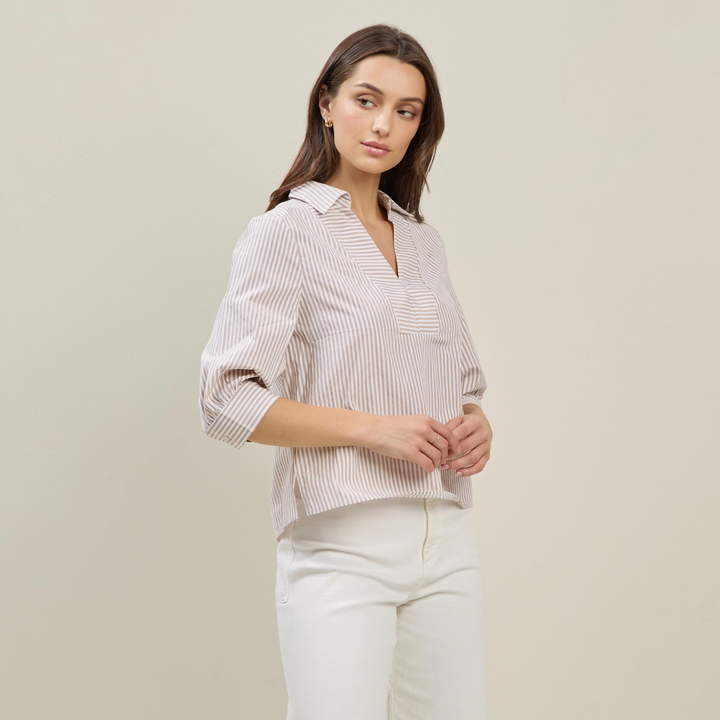 STRIPE 3/4 SLEEVE BLOUSE
