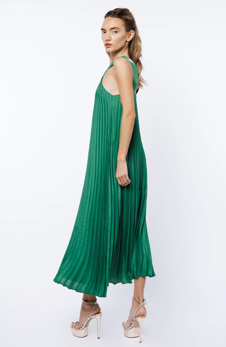 MELISA PLEATED HALTER DRESS