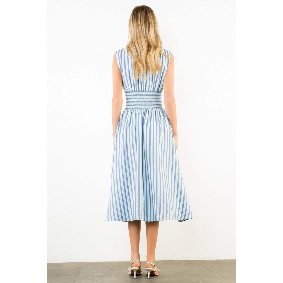 SLEEVELESS STRIPES DRESS