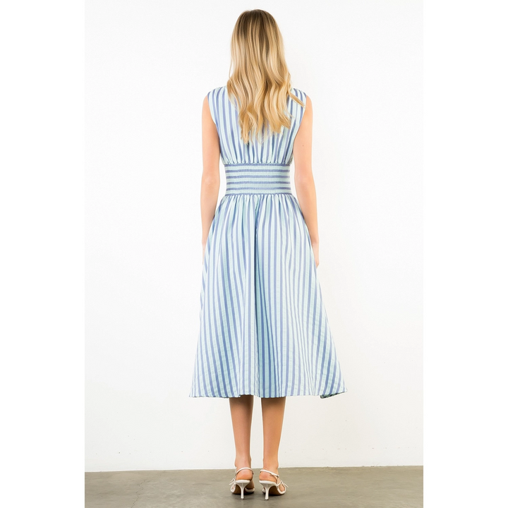 SLEEVELESS STRIPES DRESS