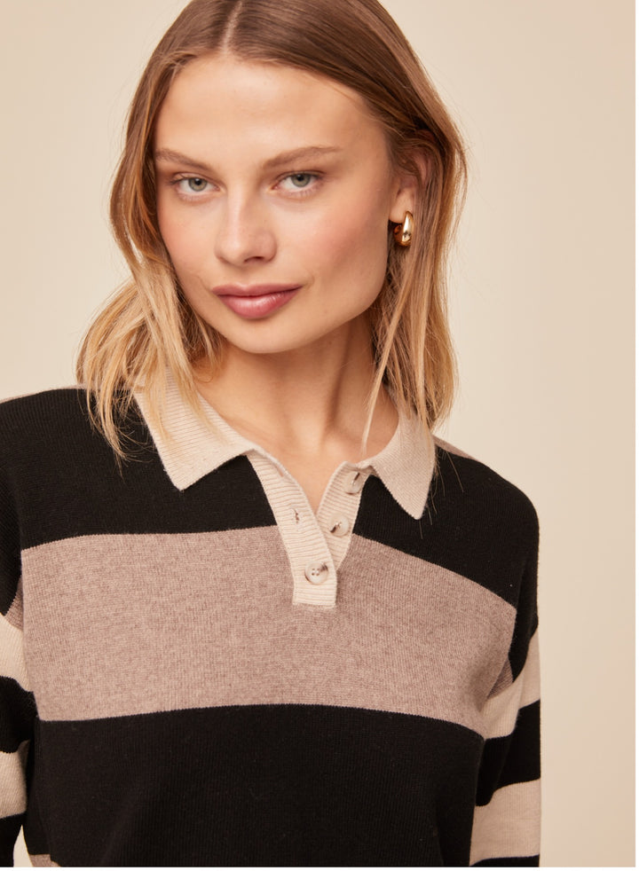 MIXED STRIPE POLO