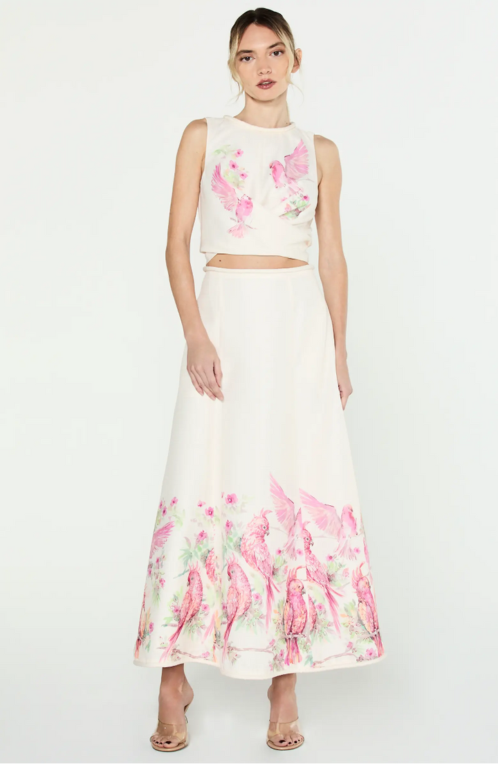 TALLIS BIRD PRINT MAXI SKIRT