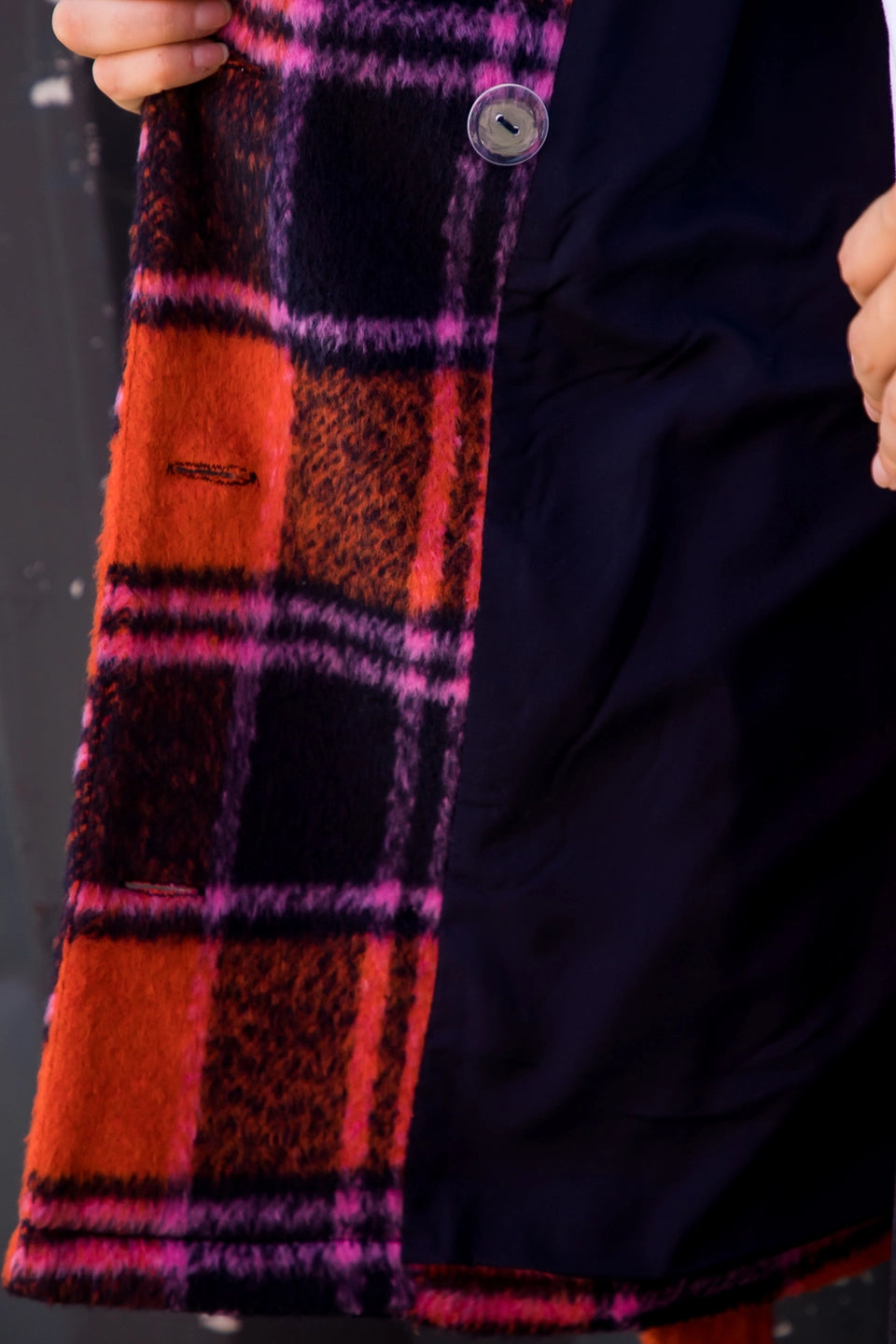 BRUSHED PLAID DOUBLE BREASTED VEST