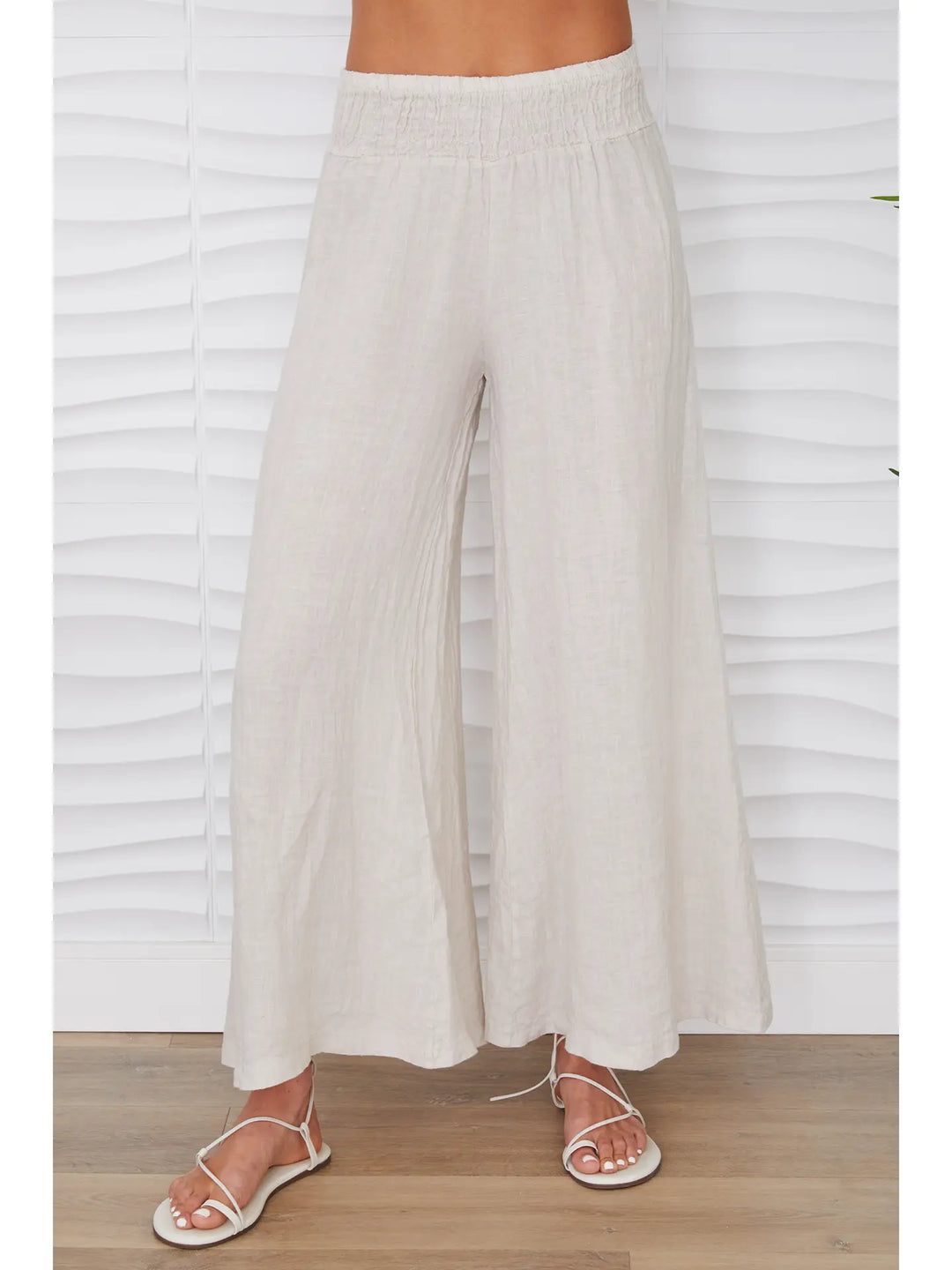 SMOCKED WAIST PALAZZO PANT