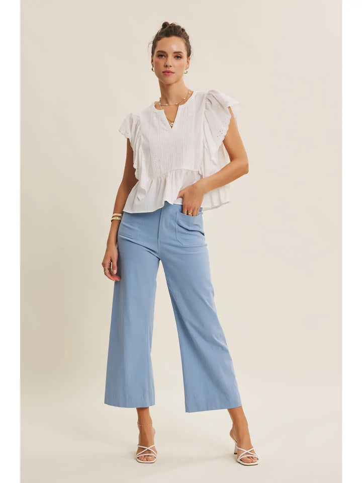 STRETCHY ANKLE PANTS WITH POCKETS