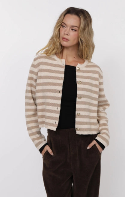 DAPHNE LONG SLEEVE STRIPE CARDIGAN