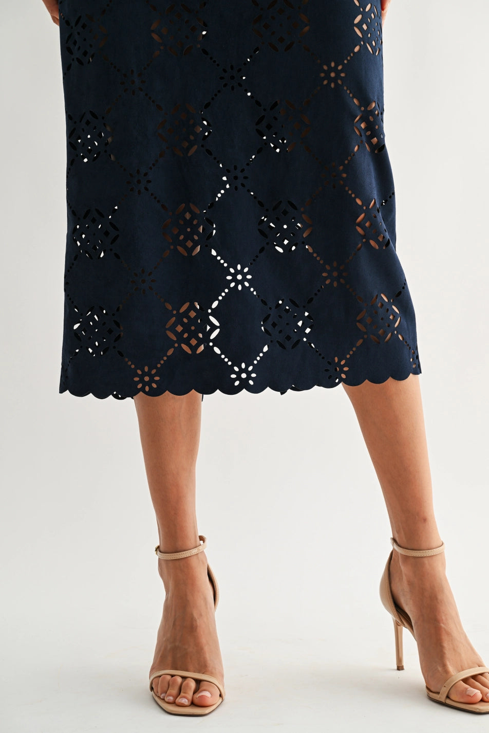 LASER-CUT MIDI DRESS