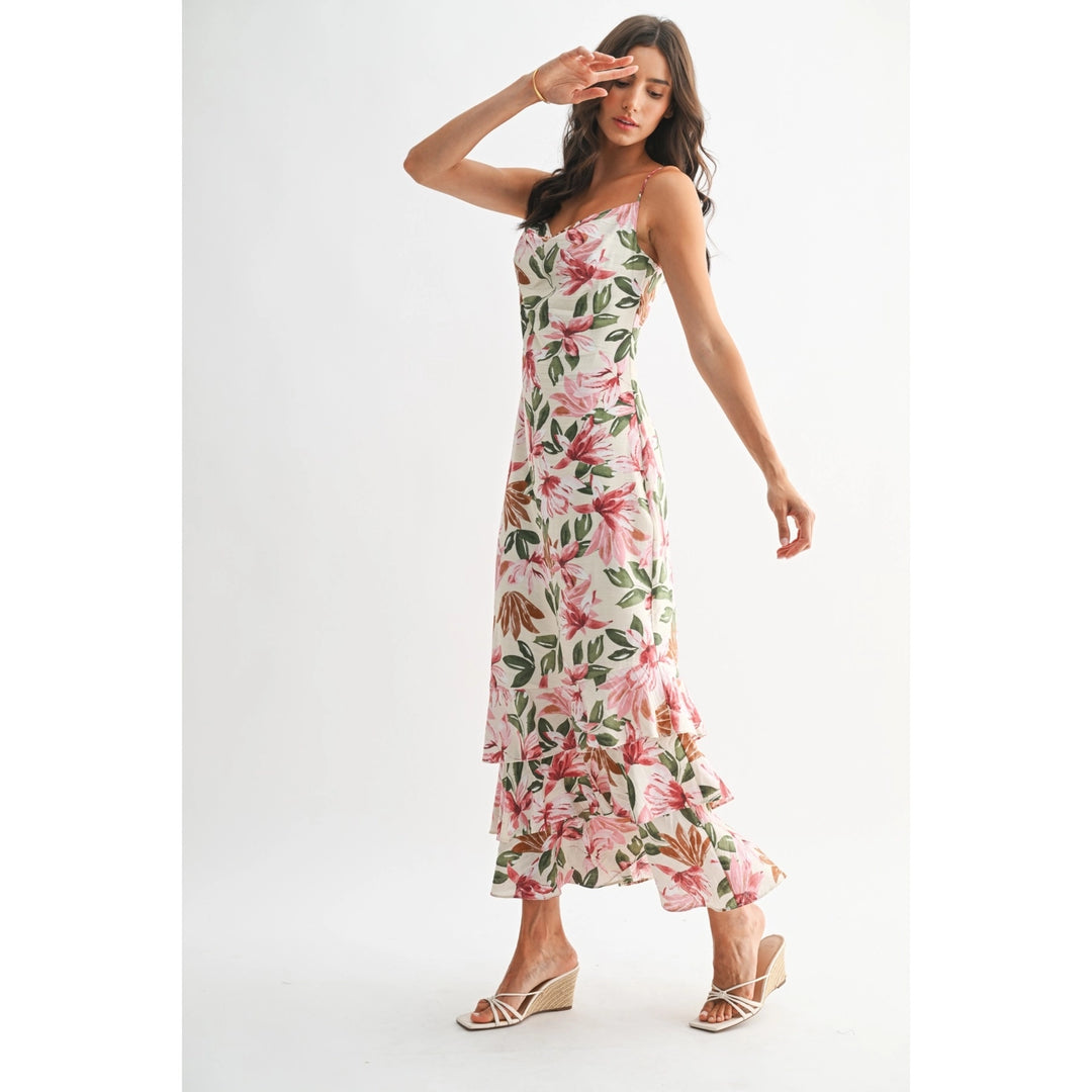FLORAL ELEGANCE TIERED MAXI DRESS