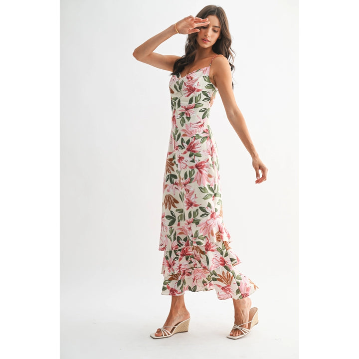 FLORAL ELEGANCE TIERED MAXI DRESS