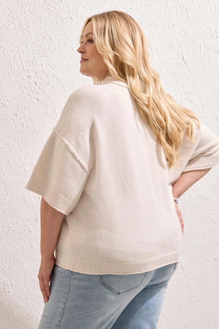 LOFTY ELBOW SLEEVE CREW NECK SWEATER