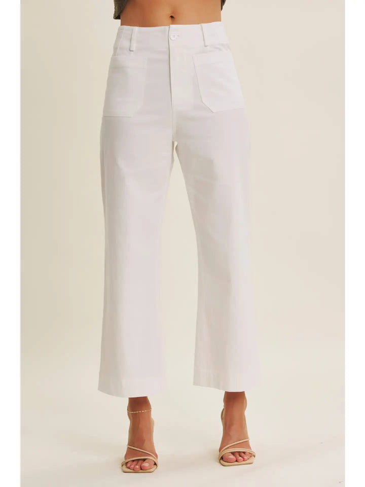 STRETCHY ANKLE PANTS WITH POCKETS