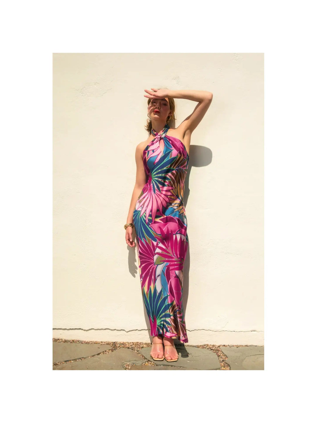 FINESSE HALTER NECK OPEN BACK MAXI DRESS