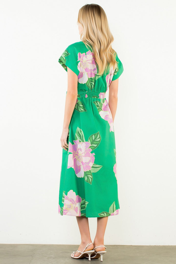 FLORAL PRINT MIDI DRESS