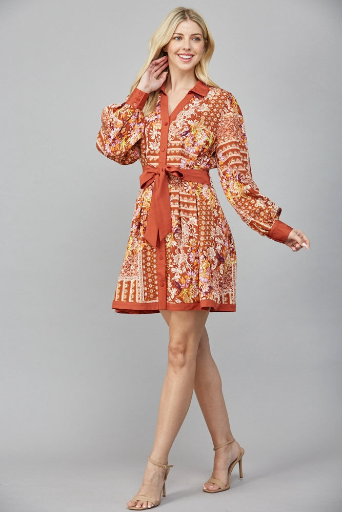 LONG SLEEVE MINI DRESS